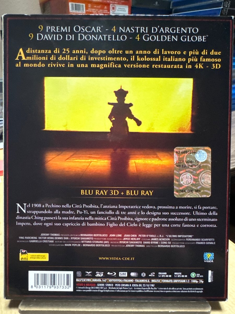 L'ultimo Imperatore (aka The Last Emperor, Region B) 3D Limited Edition w/LENTICULAR SLIP USED