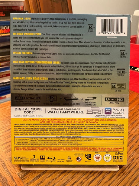 Mad Max Anthology (4K UHD) w/SLIP USED