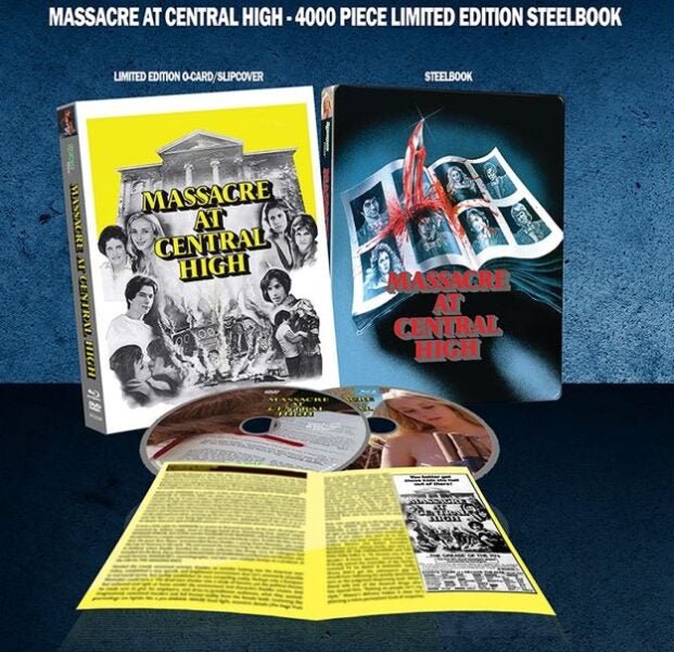 Massacre at Central High (Limited Edition Steelbook) w/SLIP - New Blu - Ray
