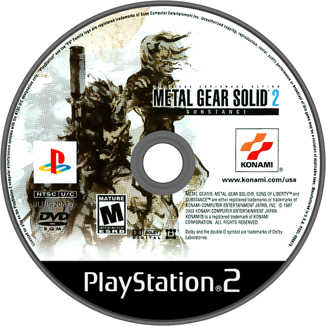 Metal Gear Solid 2 Substance Playstation 2 LOOSE - Video Games - Playstation 2