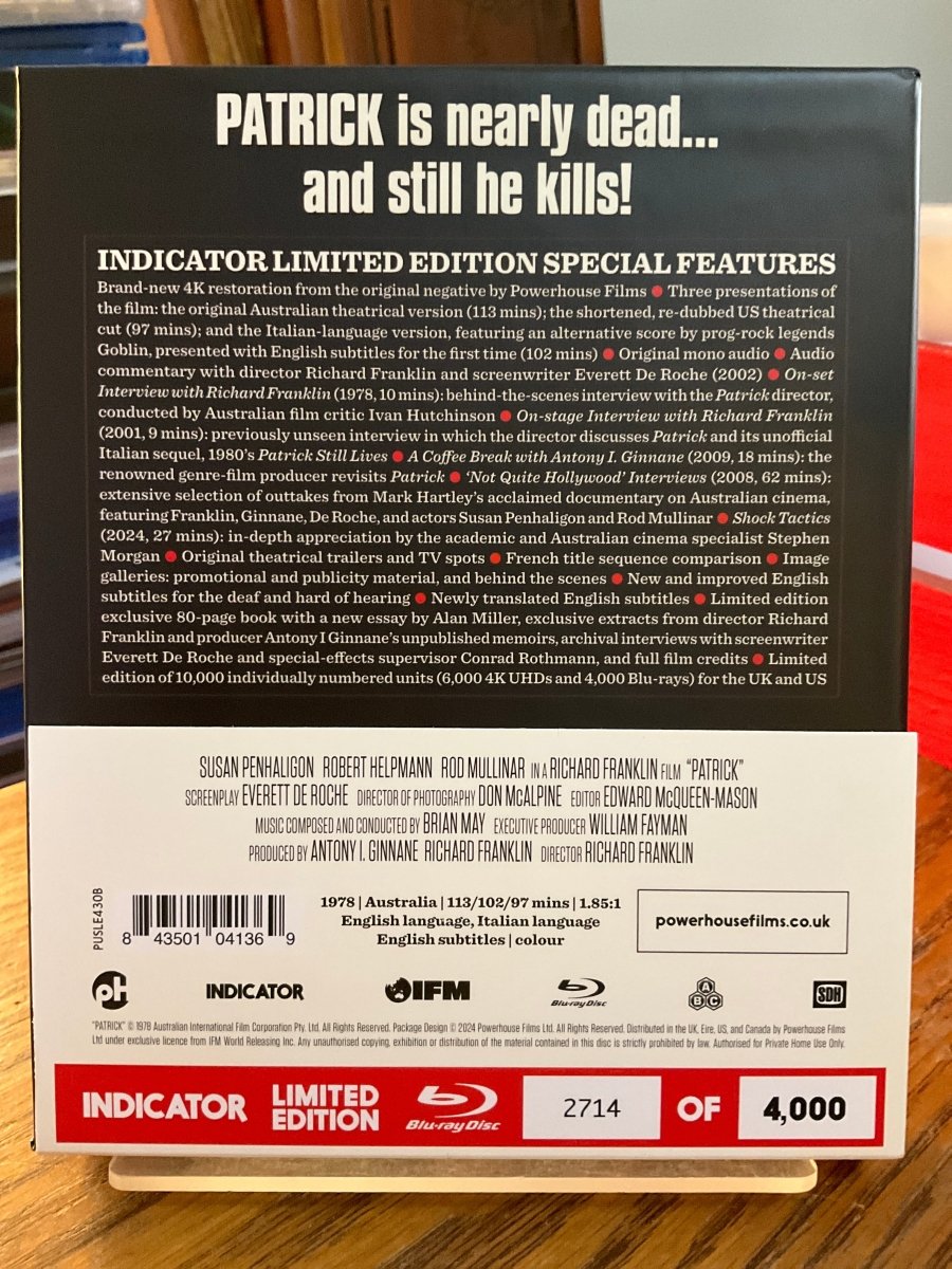 Patrick (Blu-Ray, US Limited Edition) USED