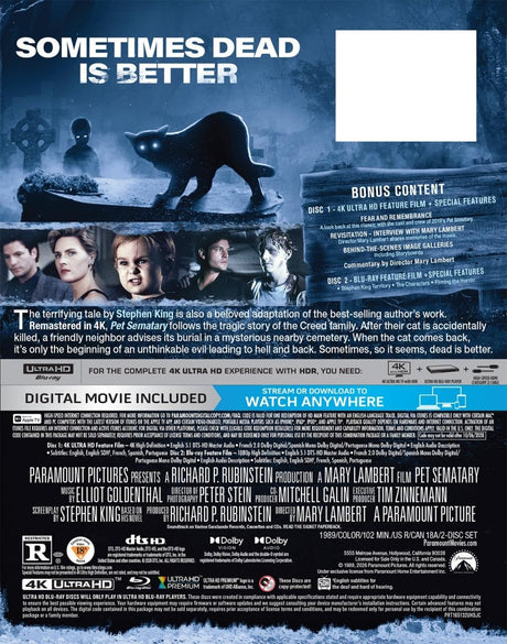 Pet Sematary (4K UHD, Limited Edition Steelbook) - New 4K UHD