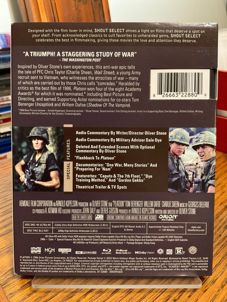 Platoon (Collector's Edition, 4K UHD) W/SLIP USED - Used 4K UHD