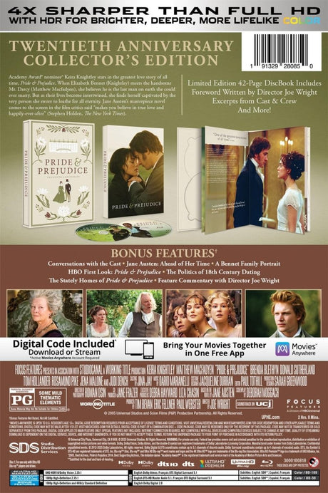 Pride & Prejudice: 20th Anniversary Edition (4K UHD, Limited Edition) - New 4K UHD
