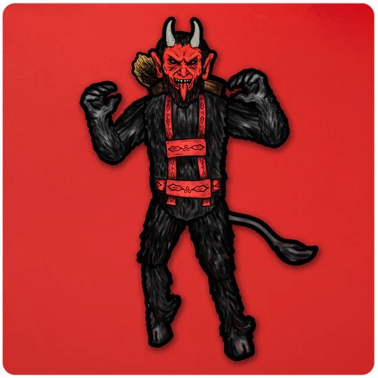 Retro Inspired Krampus Christmas Jointed Cutout Decoration - Posters/Stickers/Art