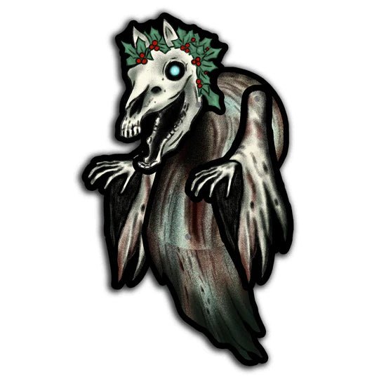 Retro Style Mari Lwyd Holiday Cutout Decoration - Posters/Stickers/Art