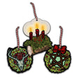 Retro Style Yule Holiday Ornaments - Set of 3 - Posters/Stickers/Art