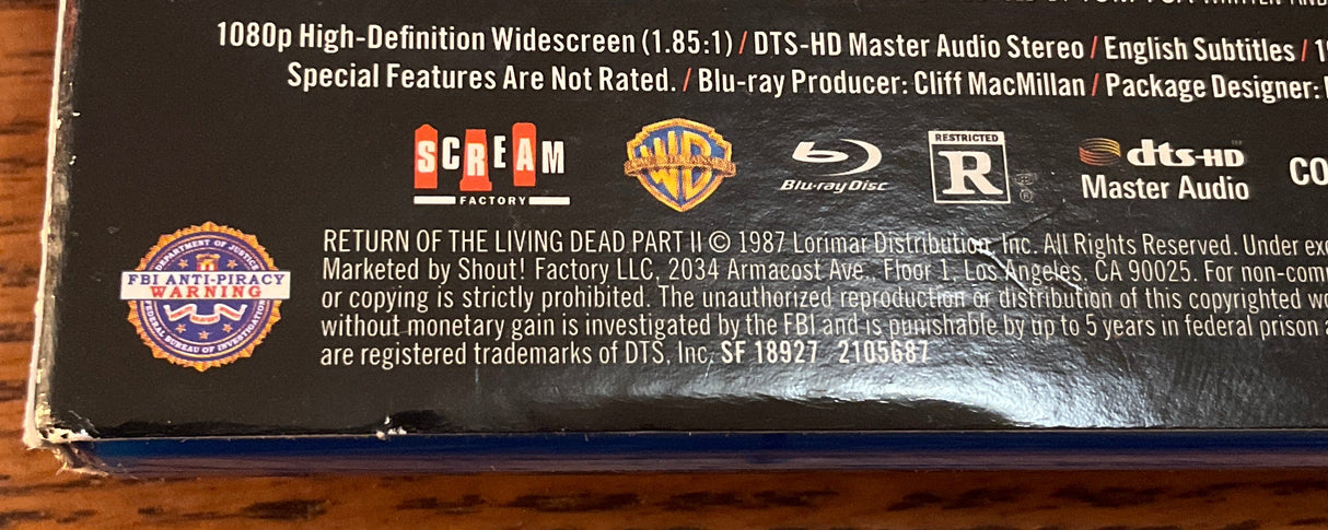 Return of the Living Dead Part II w/SLIP USED