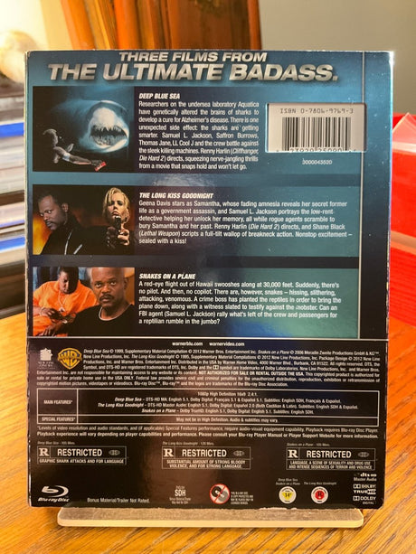 Samuel L. Jackson Triple Feature: (The Long Kiss Goodnight / Deep Blue Sea / Snakes on a Plane) w/SLIP USED