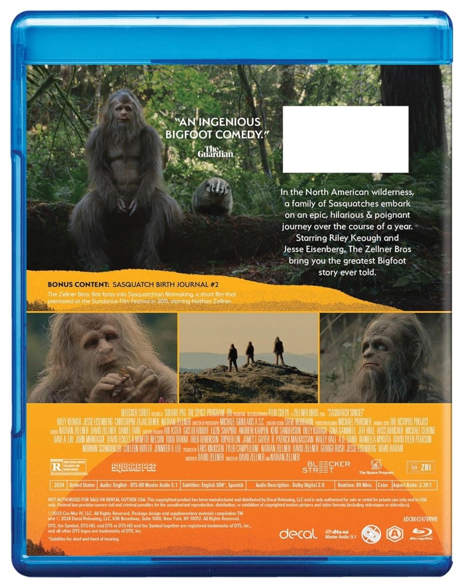 Sasquatch Sunset - New Blu - Ray
