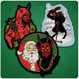 Set of 3 Retro - Style Krampus Christmas Cutout Decorations - Posters/Stickers/Art