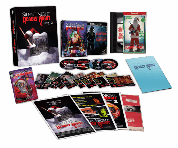 Silent Night, Deadly Night: Parts 1 + 2 (4K UHD / Blu-ray / VHS, Limited Edition, Region Free/NTSC) *See note