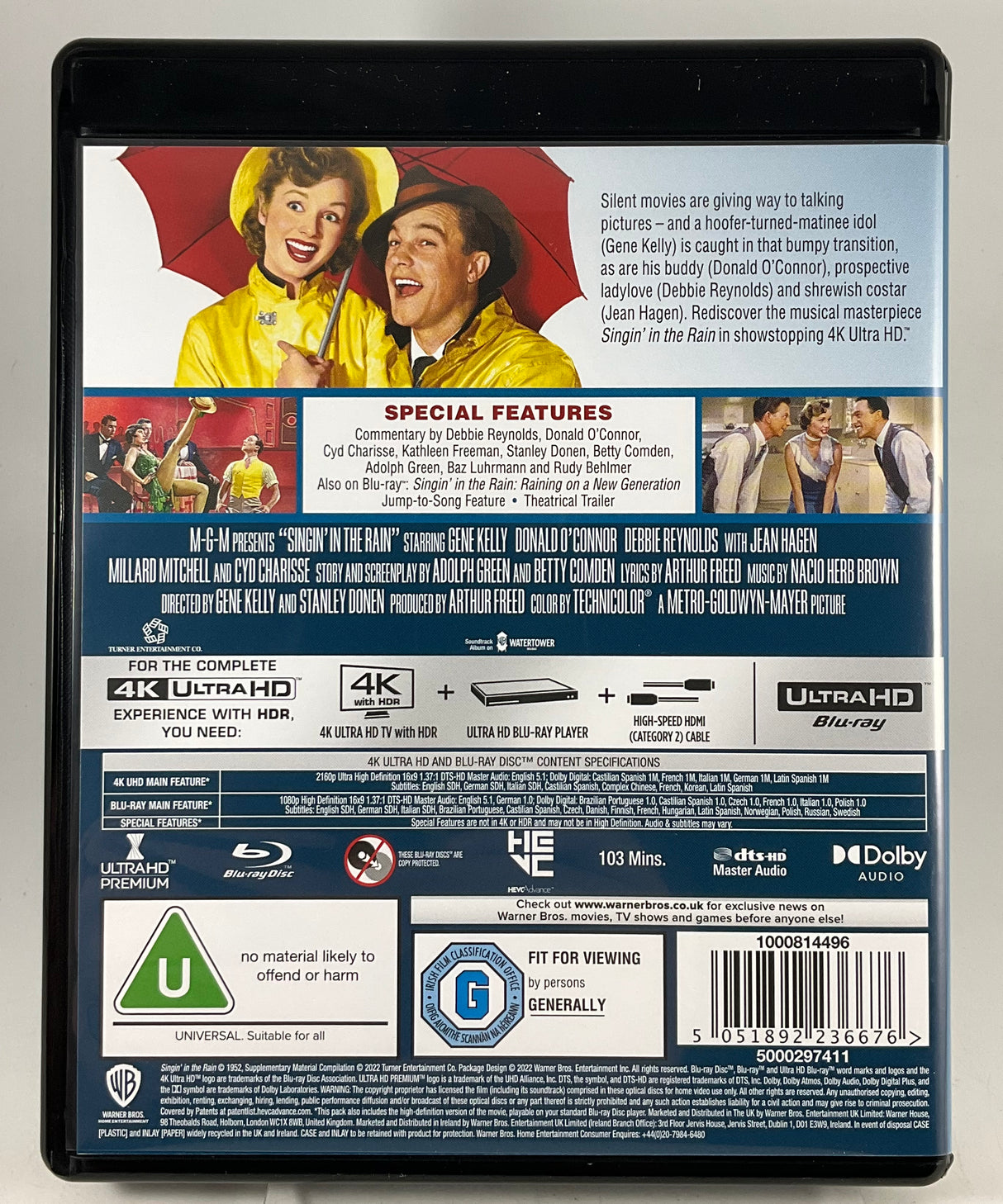 Singin' In The Rain (Ultimate Collection Edition, 4K UHD, 2 Discs, Region Free/Region B) USED