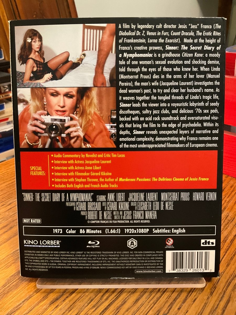 Sinner: The Secret Diary of a Nymphomaniac (Kino Cult) w/SLIP USED