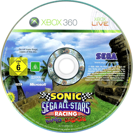 Sonic & Sega All - Stars Racing XBOX 360 LOOSE - Video Games - XBOX 360