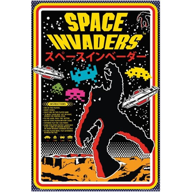 Space Invaders Japanese Options Poster PICKUP ONLY
