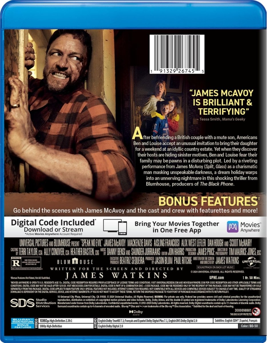 Speak No Evil (2024) w/SLIP - New Blu - Ray