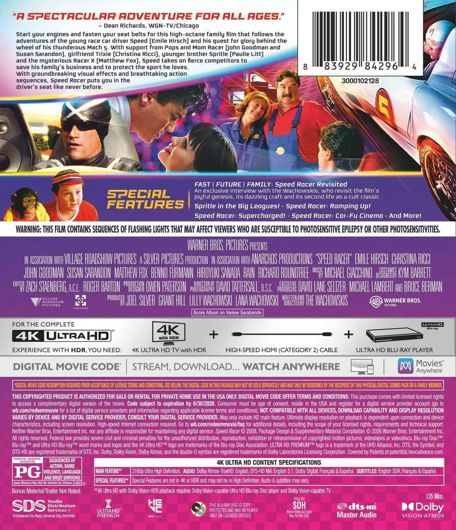 Speed Racer (4K UHD) - New 4K UHD