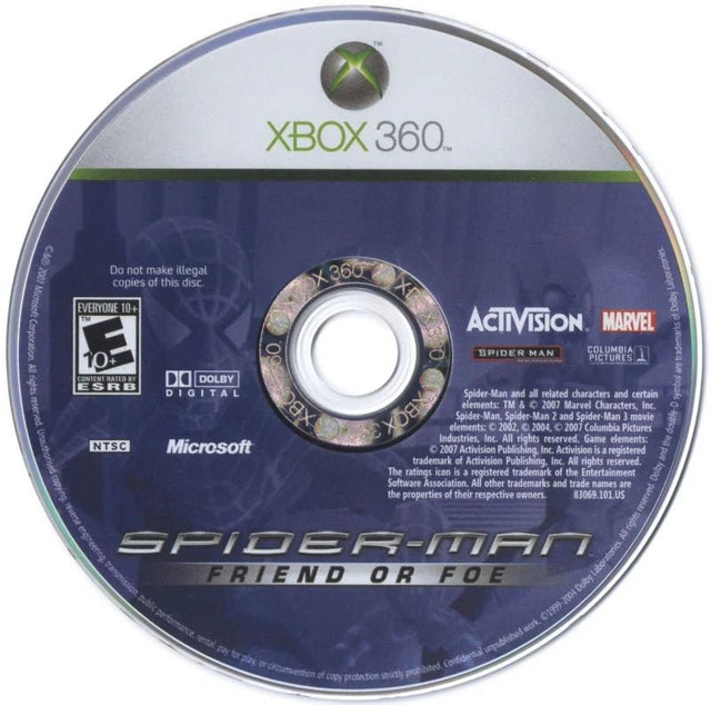 Spiderman Friend or Foe XBOX 360 LOOSE - Video Games - XBOX 360