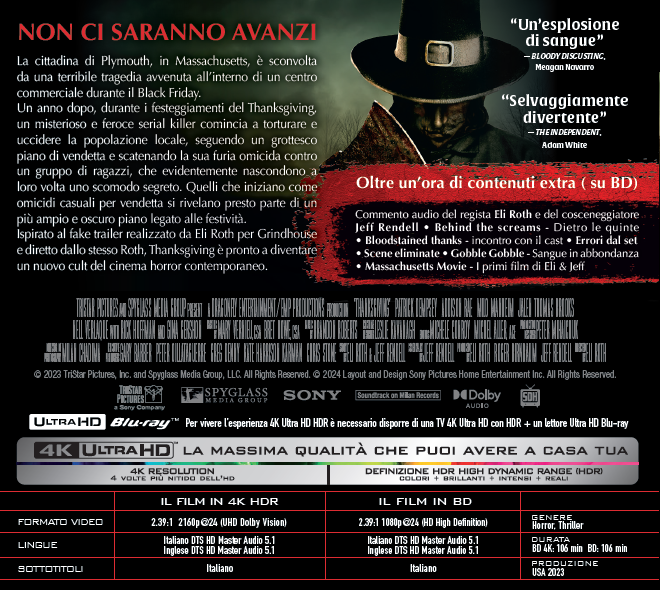 Thanksgiving (4K UHD/BluRay, Region B) *Both discs are region locked