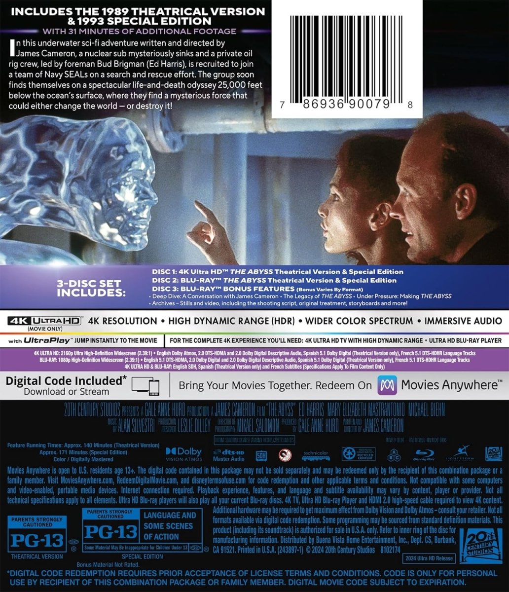 The Abyss (4K UHD) w/SLIP *see note* - New 4K UHD