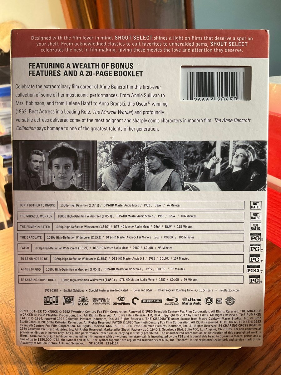 The Anne Bancroft Collection w/SLIP USED