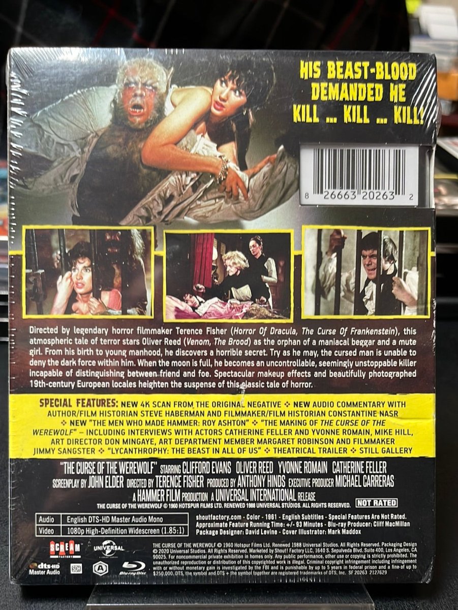 The Curse of the Werewolf w/SLIP - New Blu - Ray