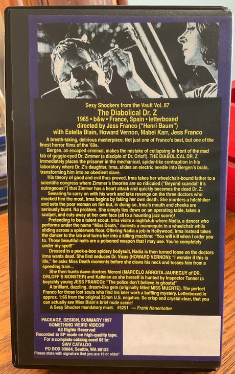 The Diabolical Dr. Z CLAMSHELL VHS - VHS
