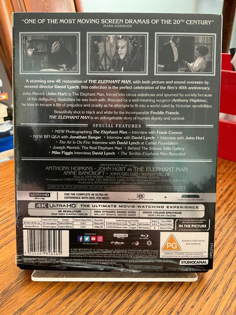 The Elephant Man (4K UHD, Region Free/Region B) w/SLIP USED