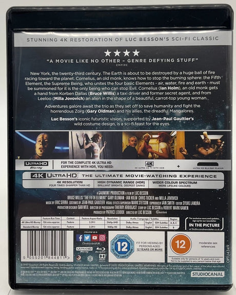 The Fifth Element (4K UHD, Region Free/B) w/SLIP USED - Used 4K UHD