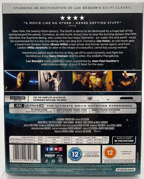 The Fifth Element (4K UHD, Region Free/B) w/SLIP USED - Used 4K UHD