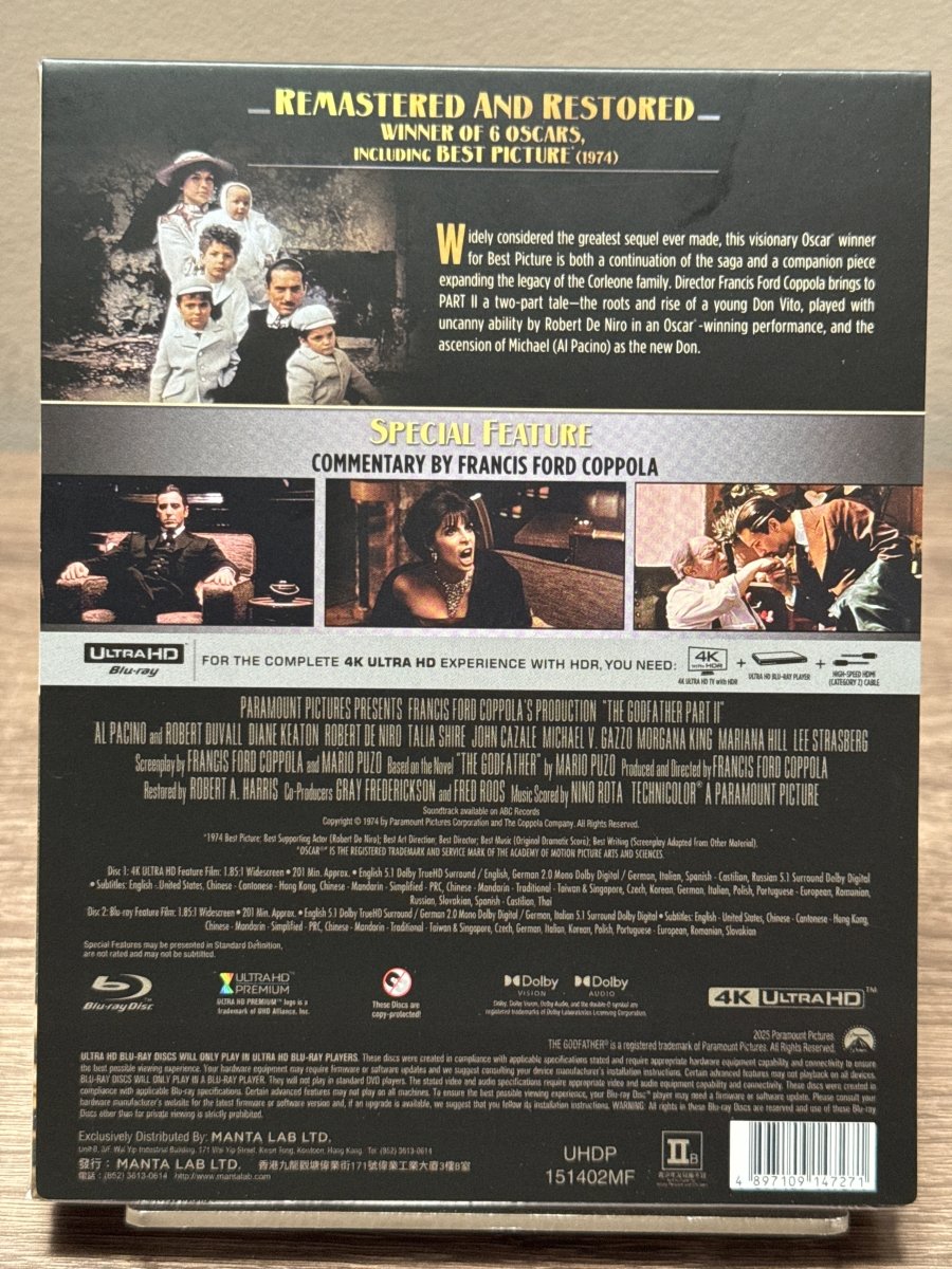 The Godfather Part II (4K UHD, Steelbook, Manta Lab Exclusive, Full Slip)