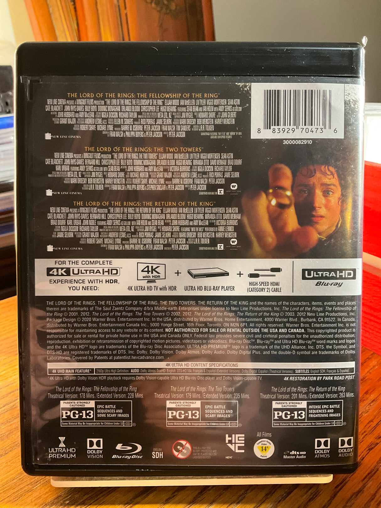 The Lord of the Rings Motion Picture Trilogy 4K UHD (Extended + Theatrical) USED