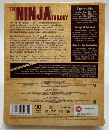 The Ninja Triology (Enter The Ninja / Revenge of the Ninja / Ninja III: The Domination, Region B) USED - Used Blu - Ray
