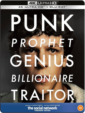 The Social Network (4K UHD, UK Limited Edition Steelbook, Region Free/B) - New 4K UHD