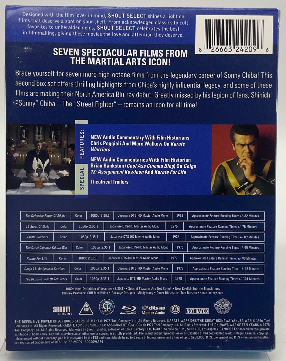 The Sonny Chiba Collection Vol. 2 w/SLIPCASE USED