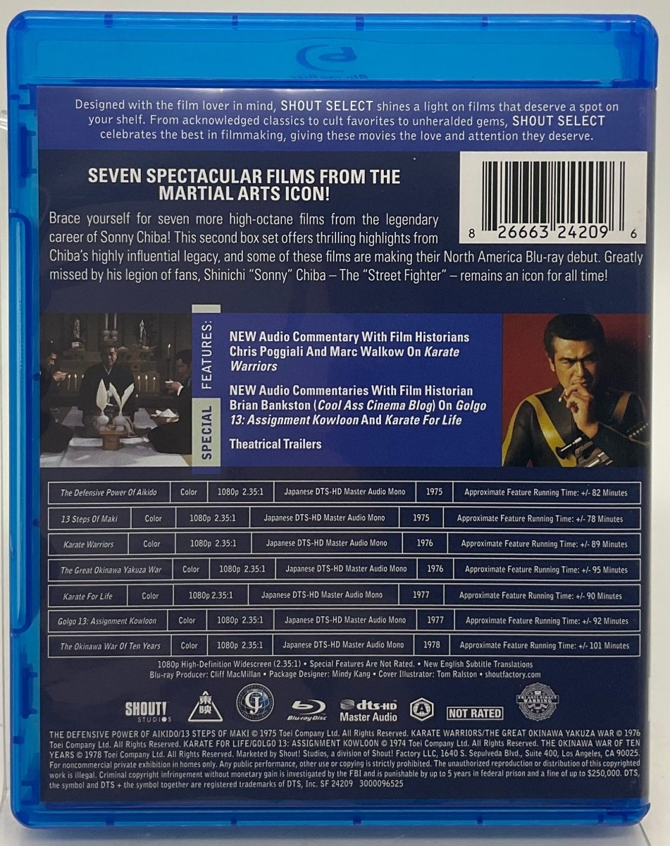 The Sonny Chiba Collection Vol. 2 w/SLIPCASE USED