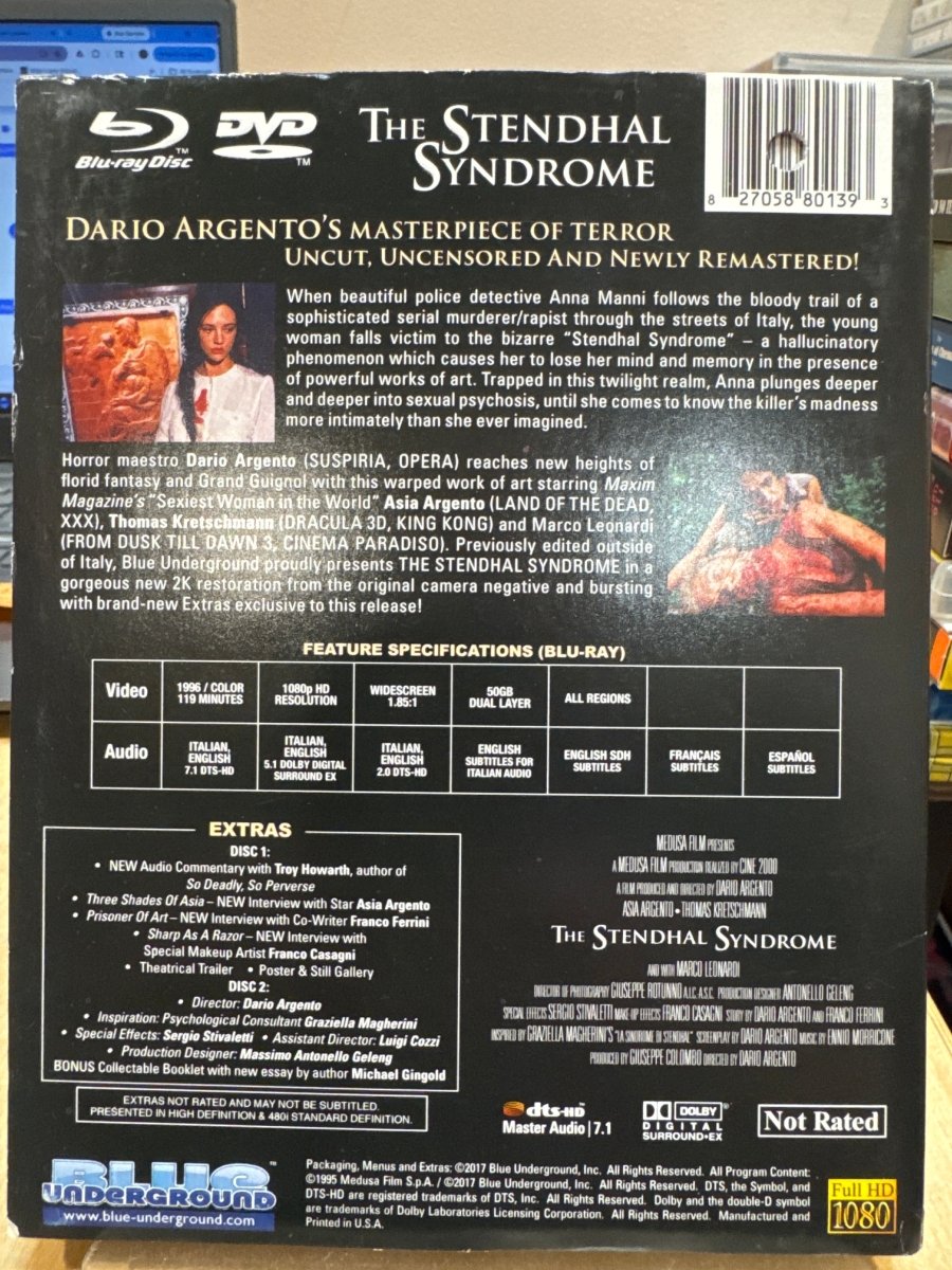 The Stendhal Syndrome (3 Disc Limited Edition) w/SLIP USED