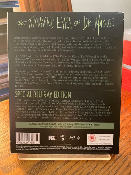 The Thousand Eyes Of Dr. Mabuse (Region B) w/SLIP AND BOOKLET USED - Used Blu - Ray
