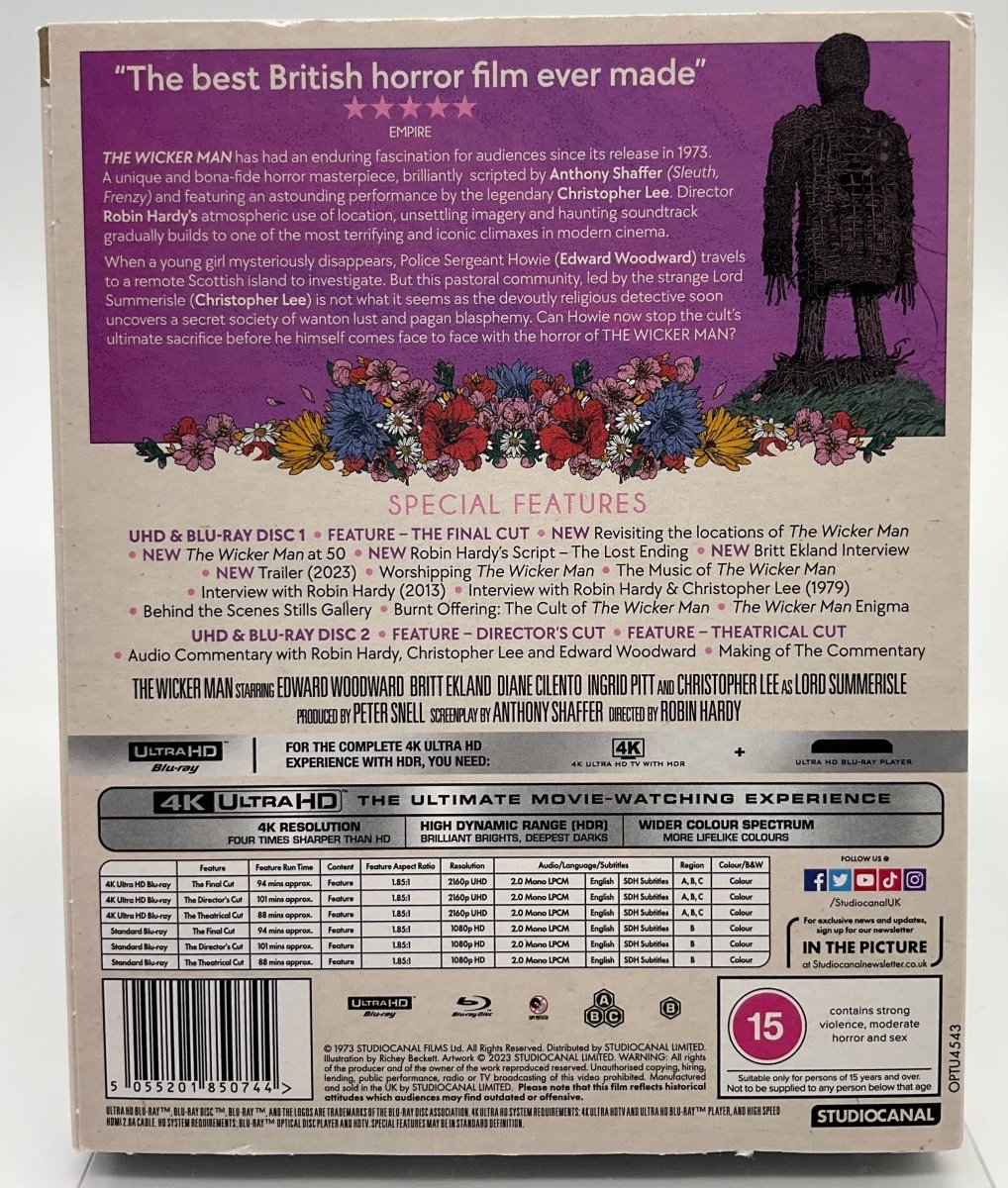 The Wicker Man (4K UHD, Standard Edition, Region Free/B) w/SLIP USED