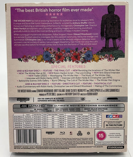 The Wicker Man (4K UHD, Standard Edition, Region Free/B) w/SLIP USED