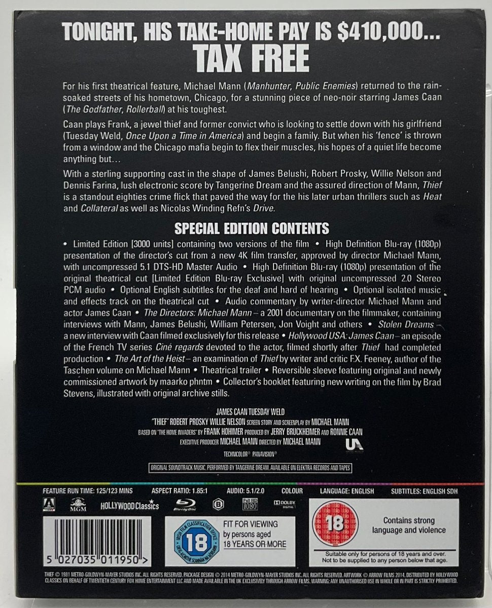 Thief (Limited Edition, Region B) w/SLIP USED - Used Blu - Ray