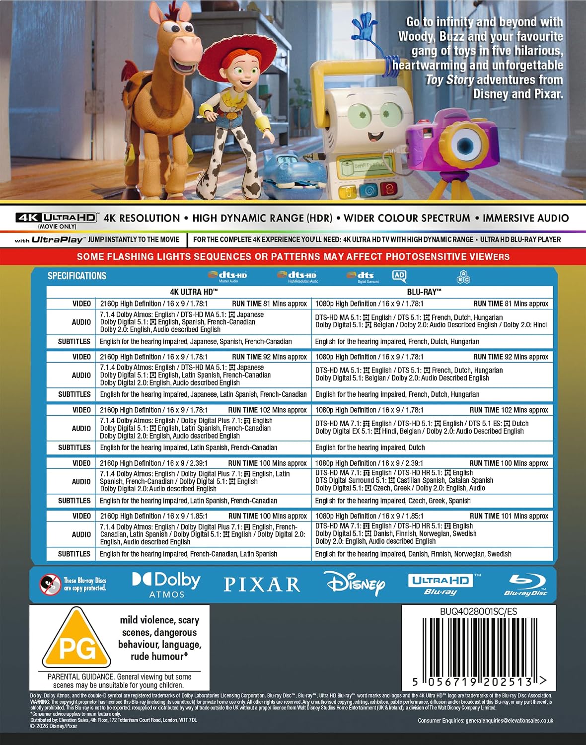 Toy Story 5-Movie Collection (4K UHD, Region Free)