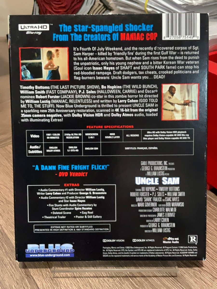 Uncle Sam (Special Edition) 4K UHD W/LENTICULAR SLIPCOVER USED - Used 4K UHD