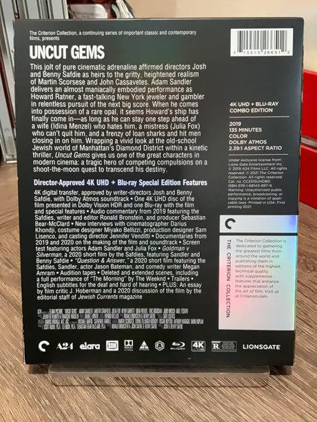 Uncut Gems (1101) 4K UHD w/SLIPCASE USED - Used 4K UHD