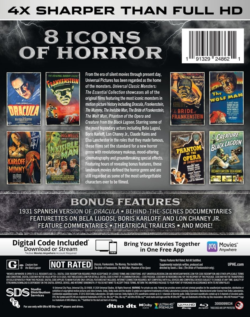 Universal Classic Monsters 8-Movie Collection (4K UHD)