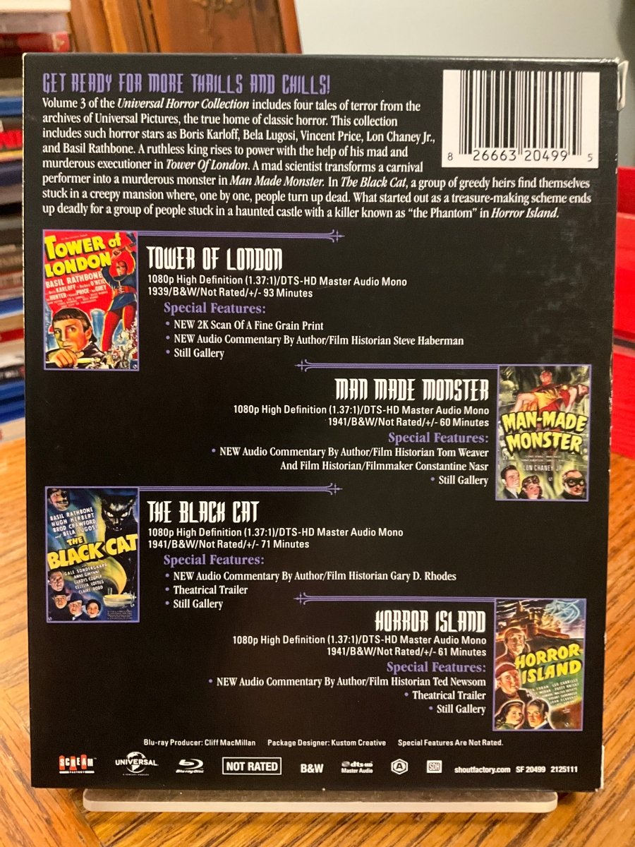 Universal Horror Collection Volume 3 w/SLIPCASE USED - Used Blu - Ray