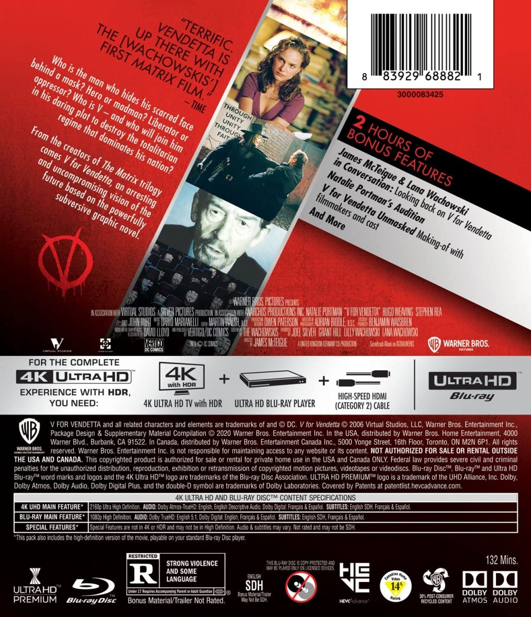 V for Vendetta (4K UHD) - New 4K UHD