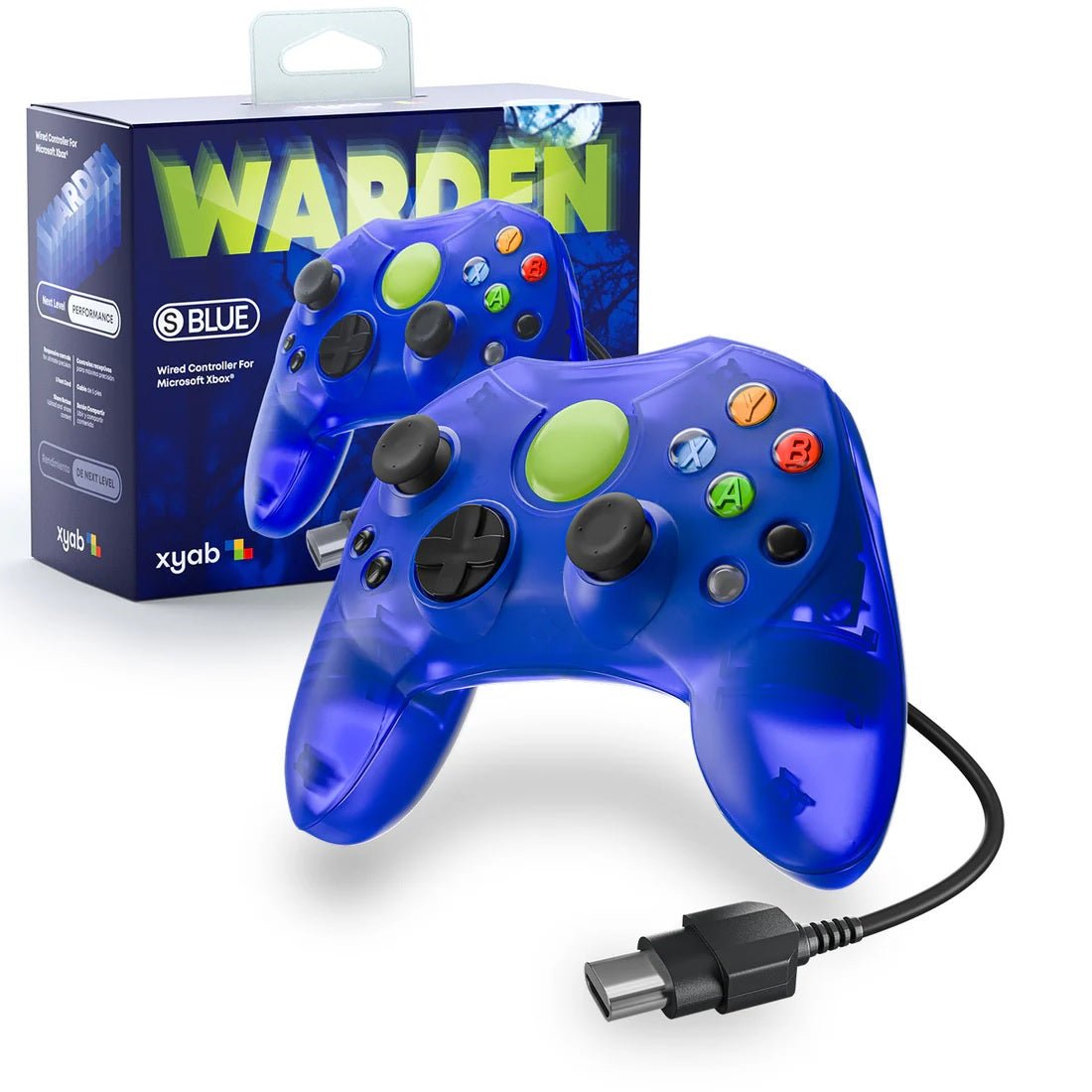 WARDEN Original XBOX Wired S - Type Controller - Blue NEW - Video Games - XBOX ORIGINAL