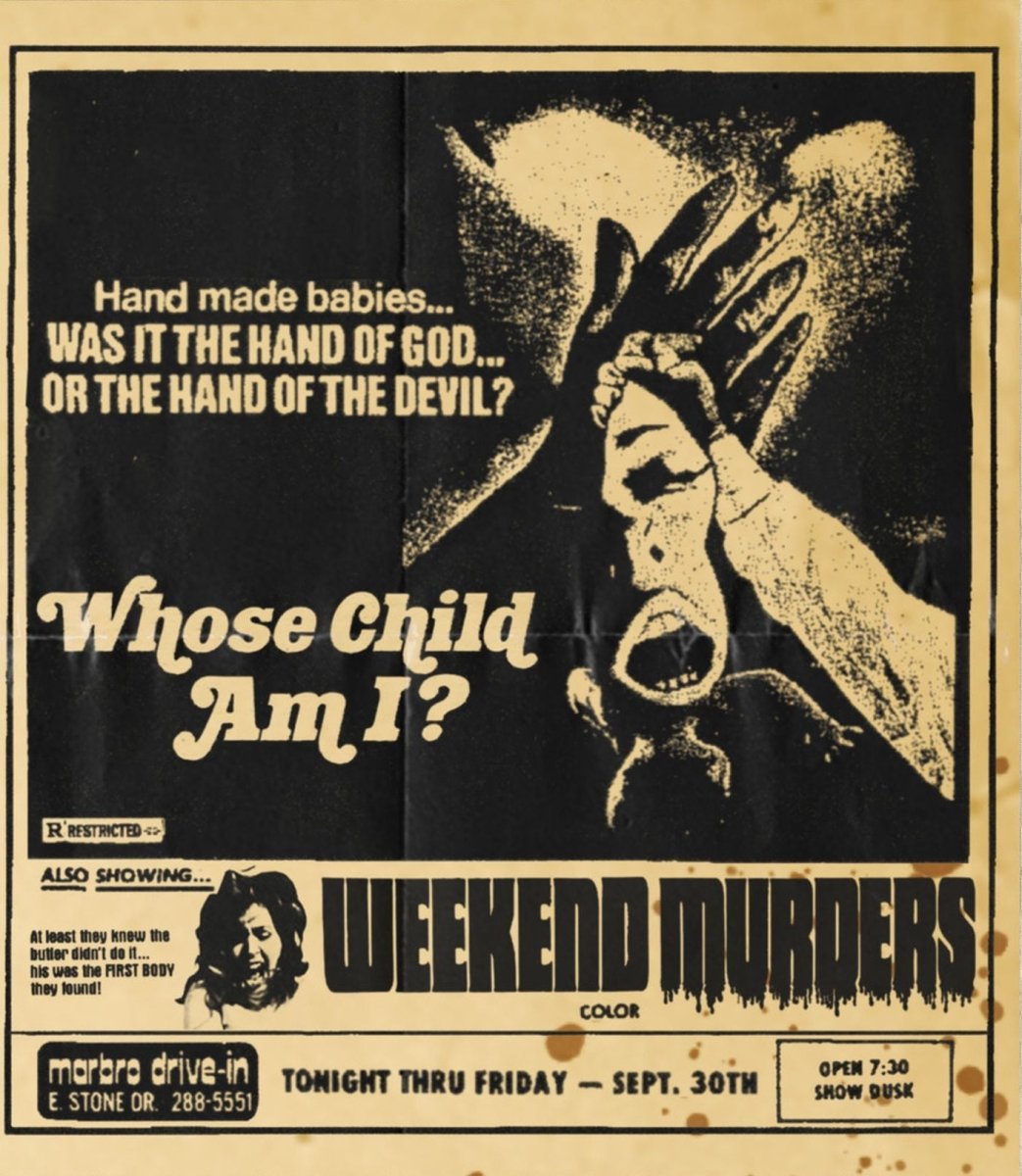 Whose Child Am I? + Weekend Murders (Drive-in Double Feature #18) w/SLIP